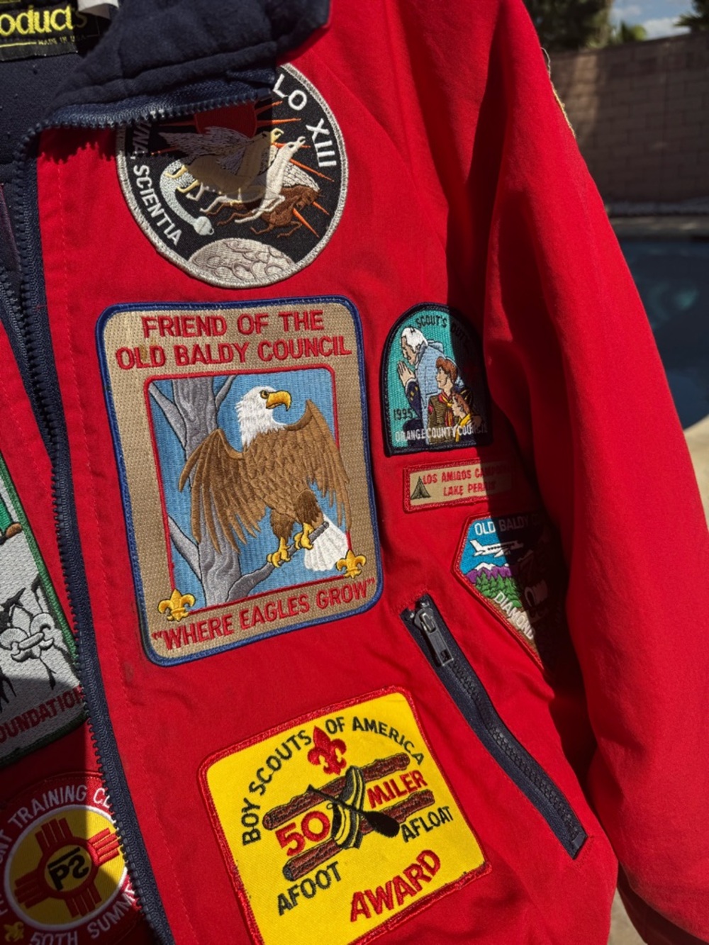 Boy Scouts of America patch bomber jacket SZ Lg - Picture 7 of 15